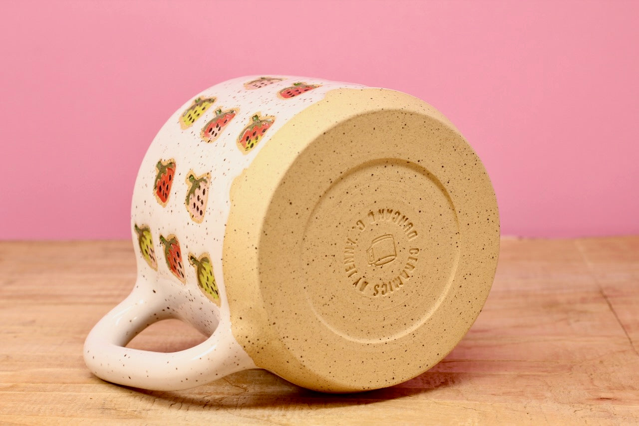 Strawberry Stamped Mug #117- (12 oz.)