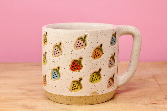Strawberry Stamped Mug Rainbow #121- (13.5 oz.)