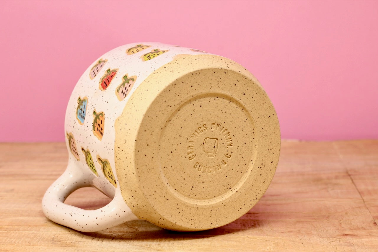 Strawberry Stamped Mug Rainbow #121- (13.5 oz.)