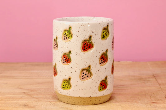 Strawberry Stamped Tumbler #126- (8 oz.)