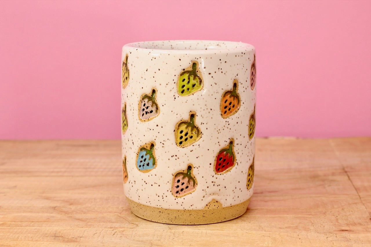 Strawberry Stamped Tumbler Rainbow #128- (7.5 oz.)