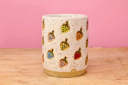 Strawberry Stamped Tumbler Rainbow #128- (7.5 oz.)