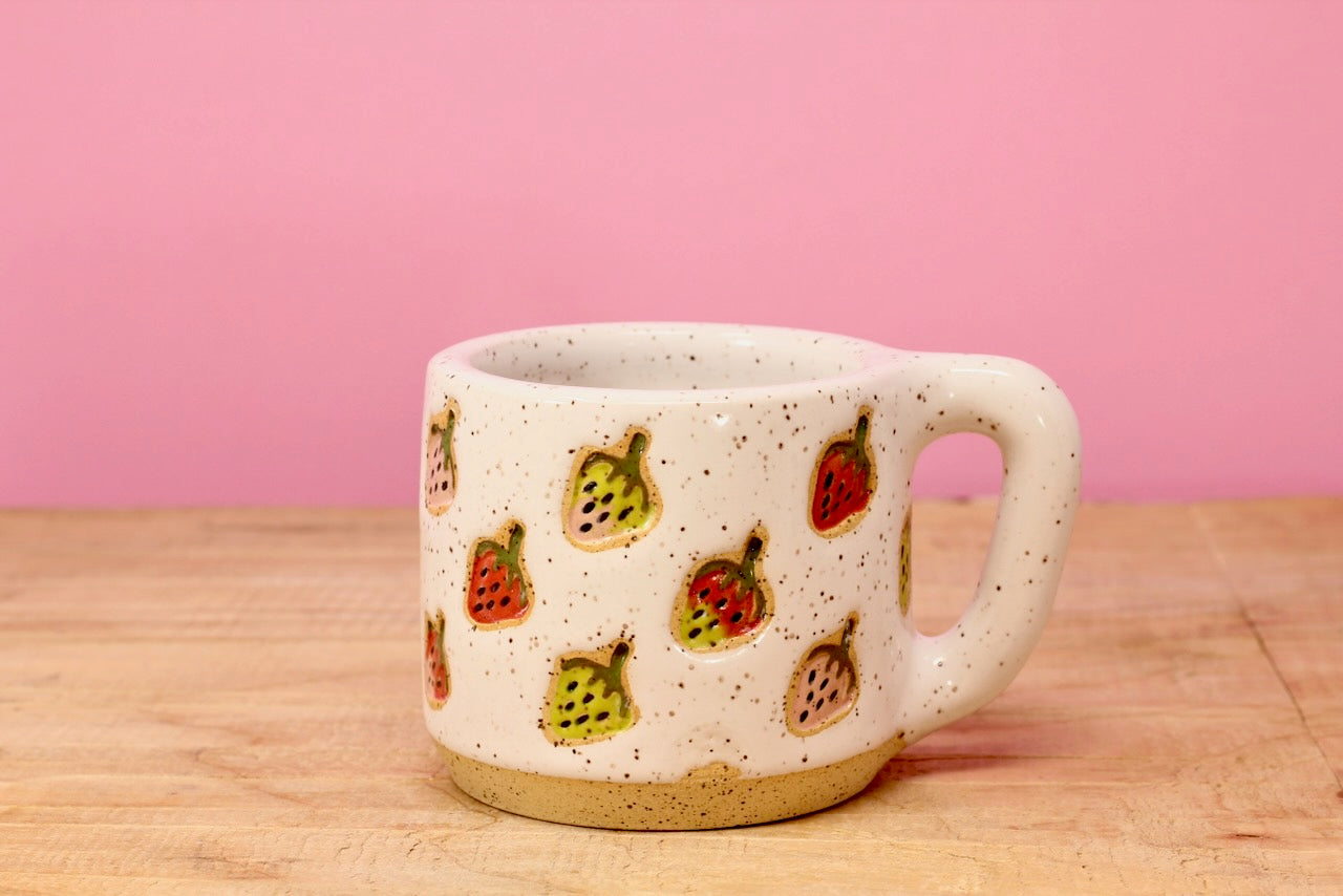 Strawberry Stamped MINI Mug #129- (5 oz.)