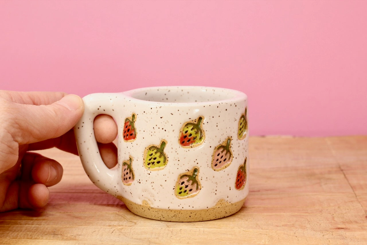 Strawberry Stamped MINI Mug #129- (5 oz.)