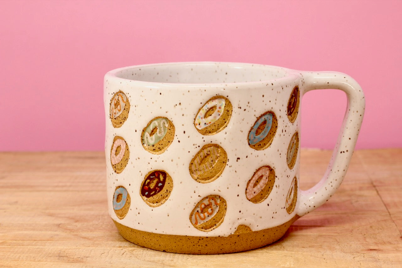 Donut Mug Speckled #131- (14 oz.)