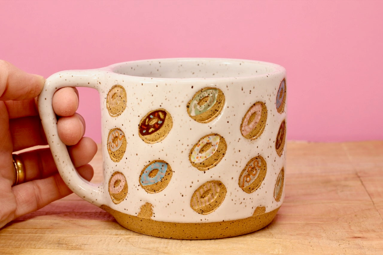 Donut Mug Speckled #131- (14 oz.)
