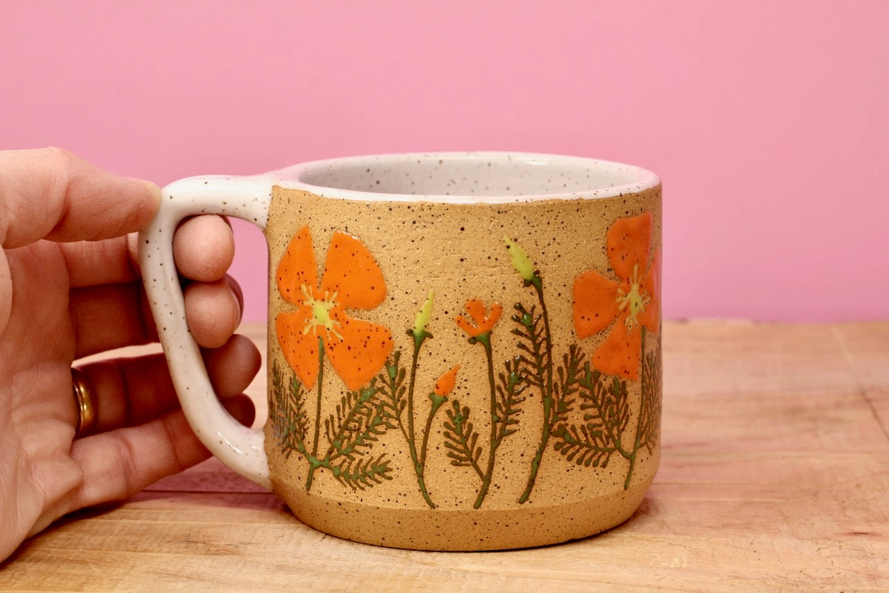 Wildflower California Poppy Mug #149- (10.5 oz.)