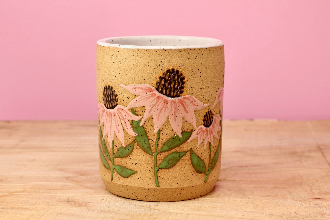 Wildflower Echinacea Tumbler #155- (9.5 oz.)