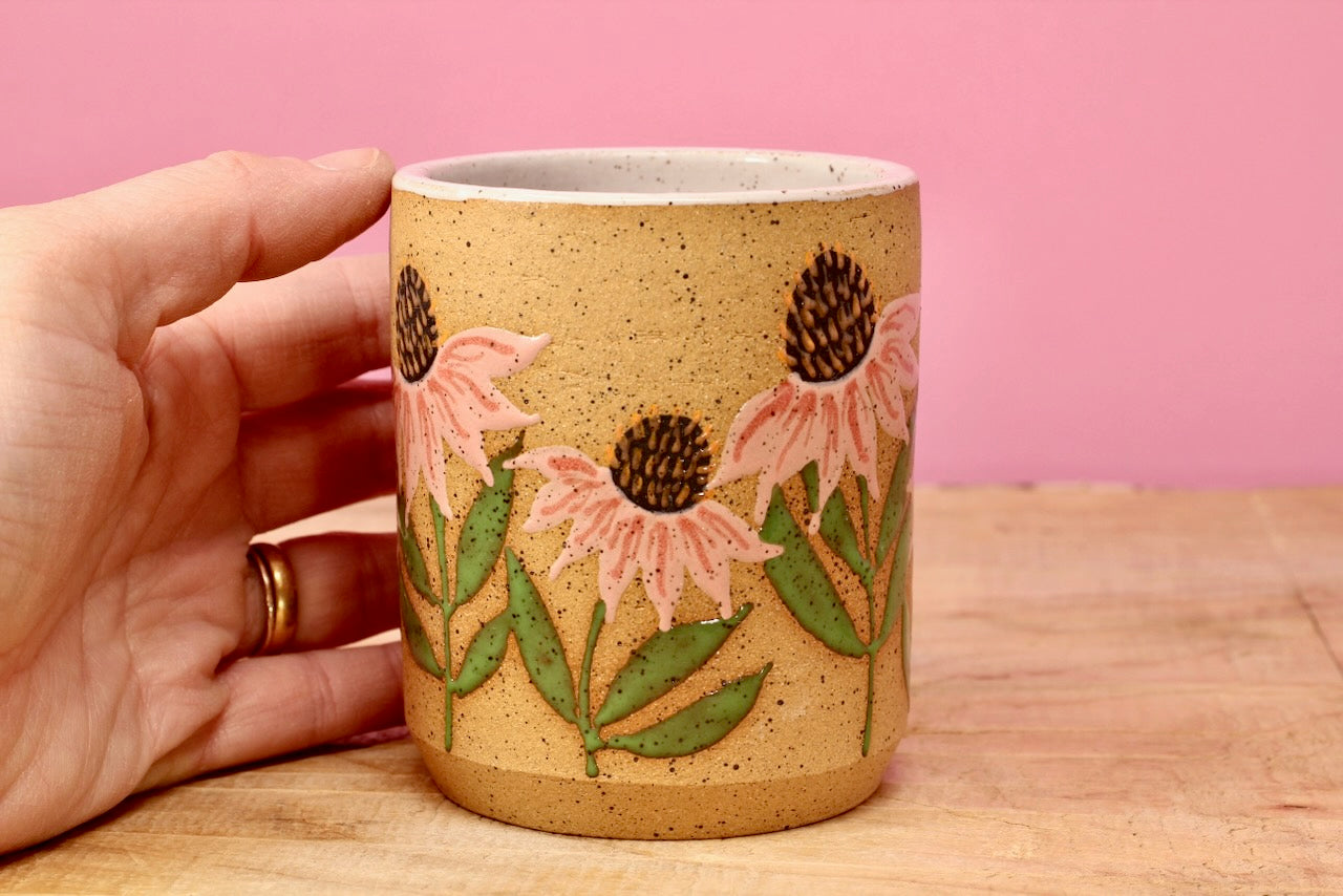 Wildflower Echinacea Tumbler #155- (9.5 oz.)