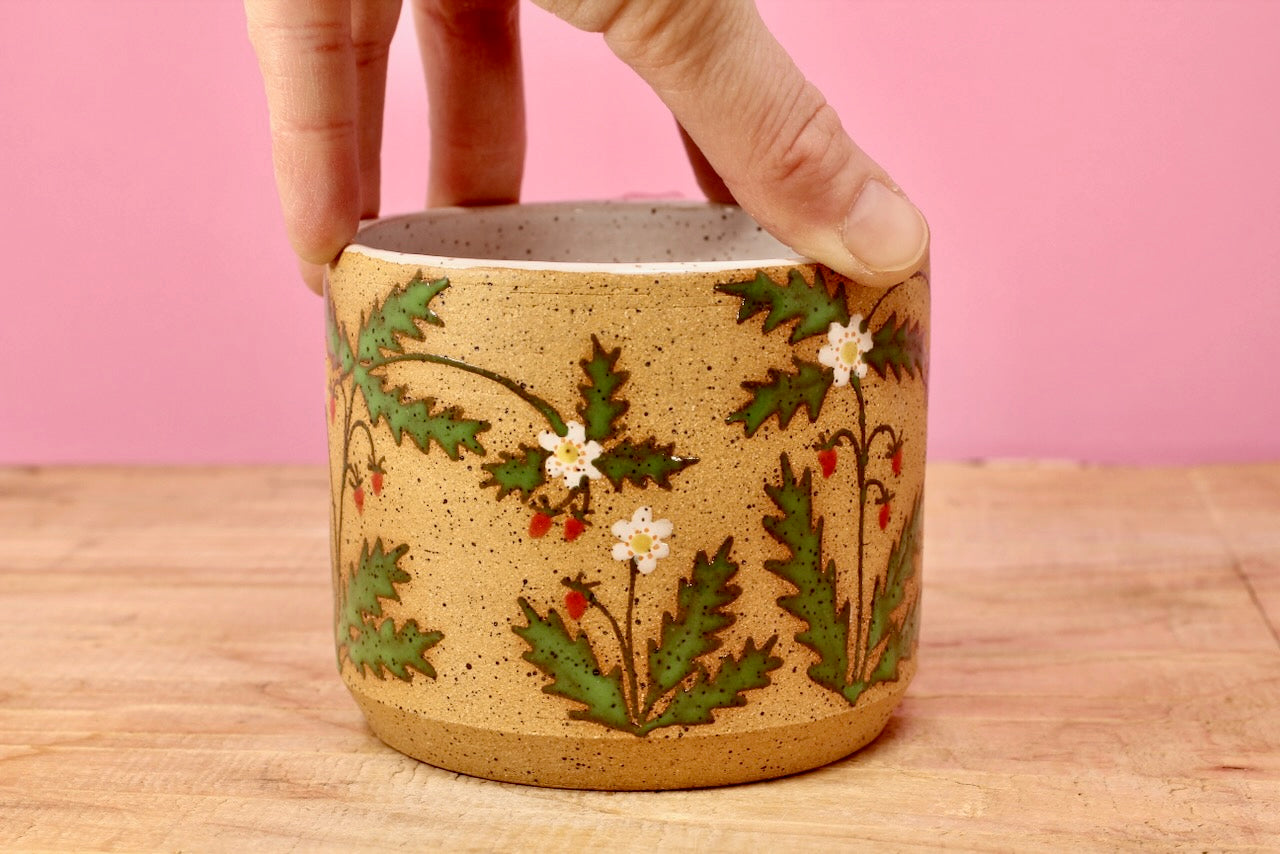 Wildflower Strawberry Mug -Red #162- (13 oz.)