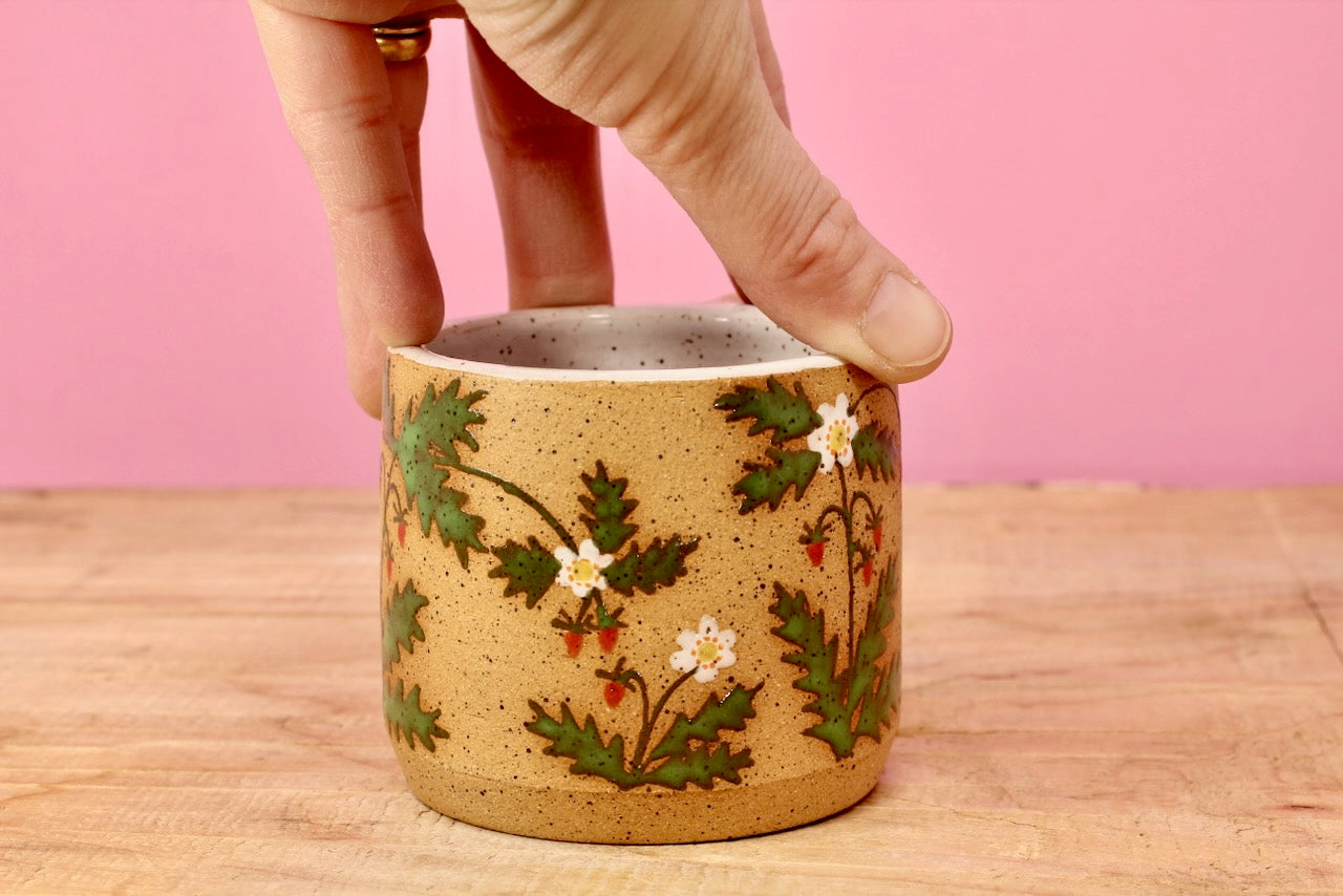 Wildflower Strawberry MINI Mug -Yellow #165-(6.5 oz.)