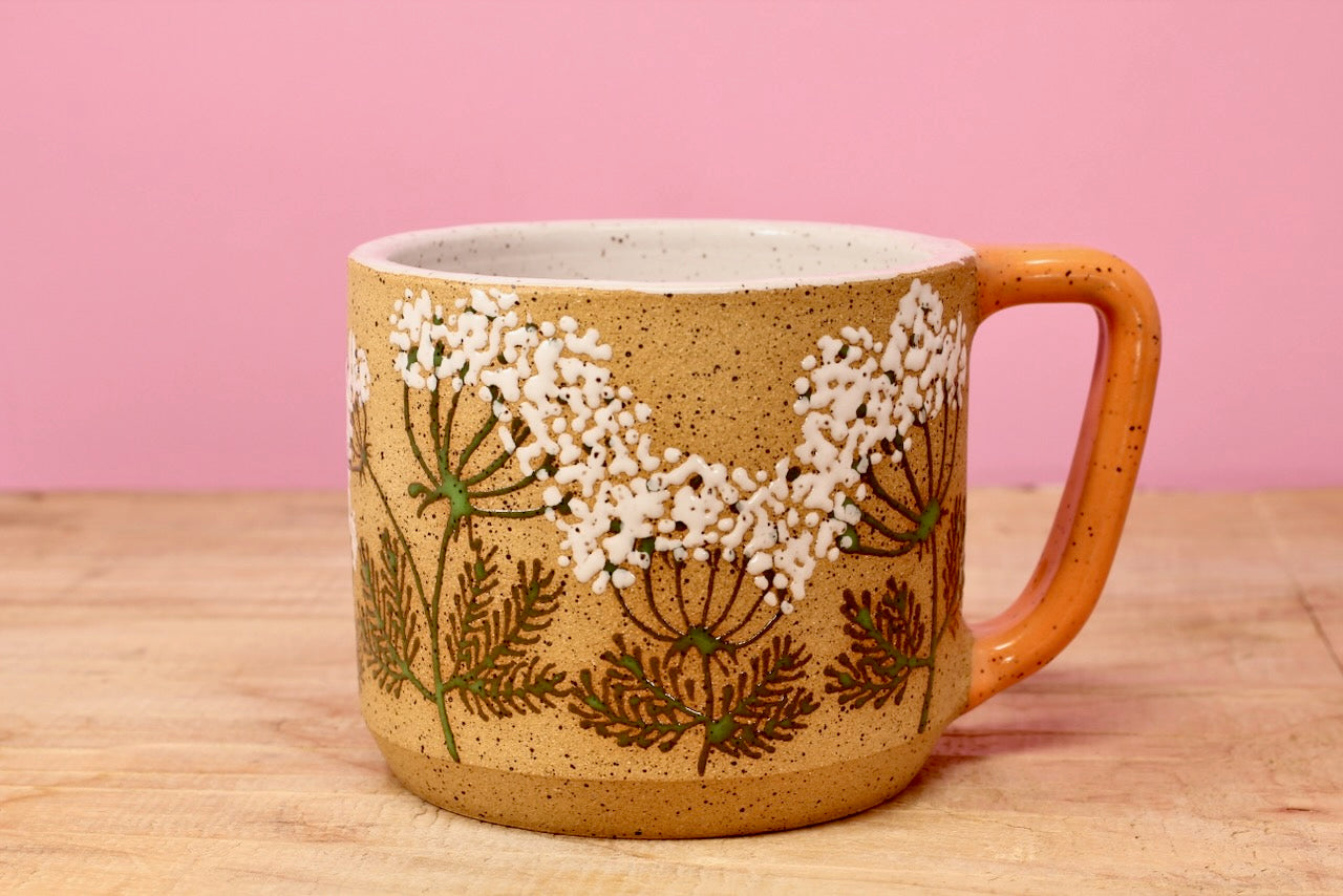 Wildflower Queen Anne's Lace Mug #168- (12 oz.)