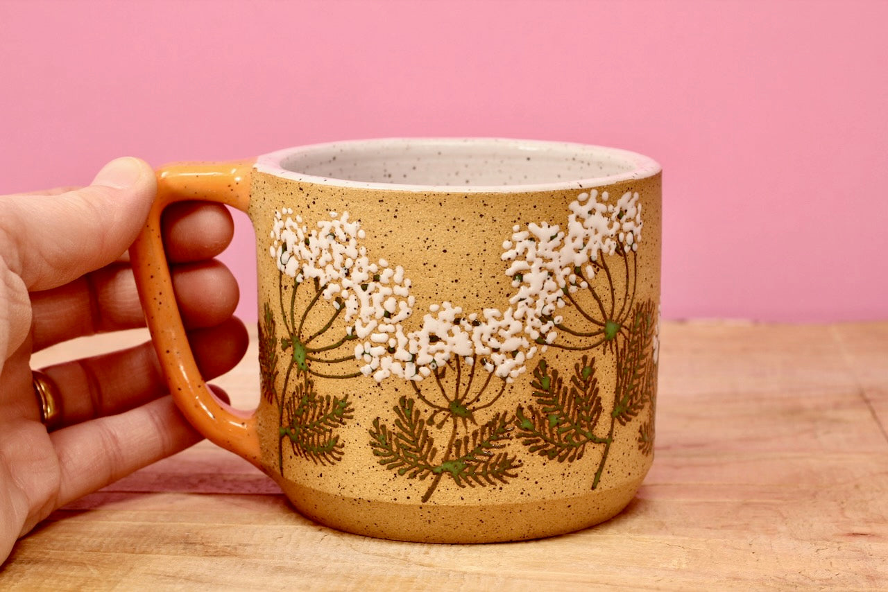 Wildflower Queen Anne's Lace Mug #168- (12 oz.)