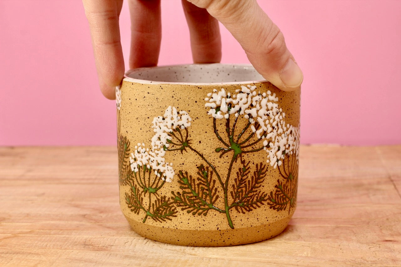 Wildflower Queen Anne's Lace Mug #168- (12 oz.)
