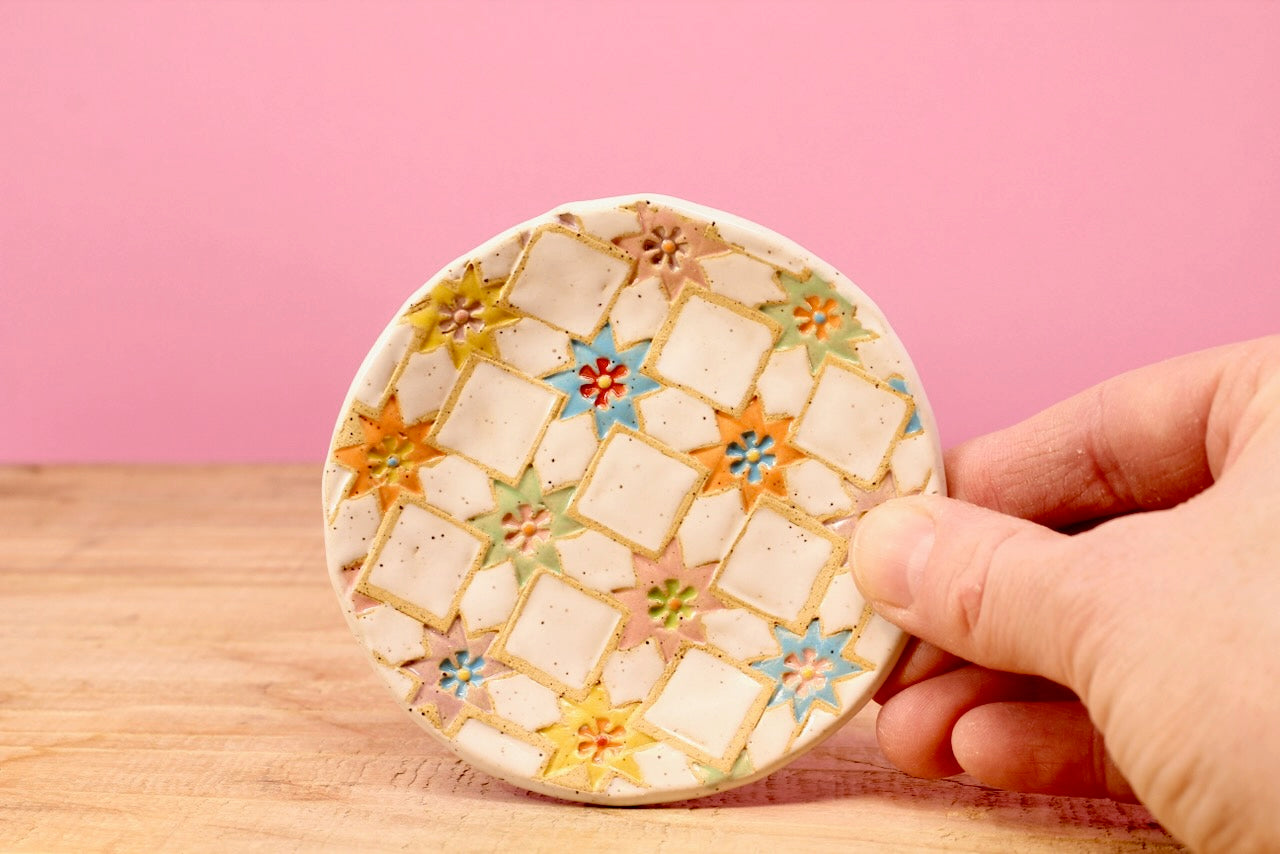 Small Jewellery Dish- Sawtooth Star Flower #179 *SECOND*