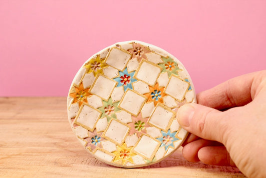 Small Jewellery Dish- Sawtooth Star Flower #179 *SECOND*
