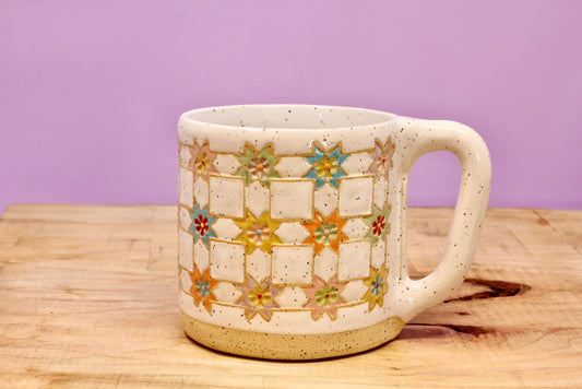 Sawtooth Star Flower Mug #2- (11.5 oz.)