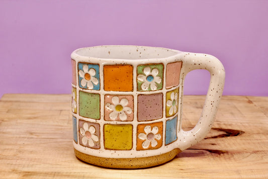 Flower Block Mug #35- (12 oz.)