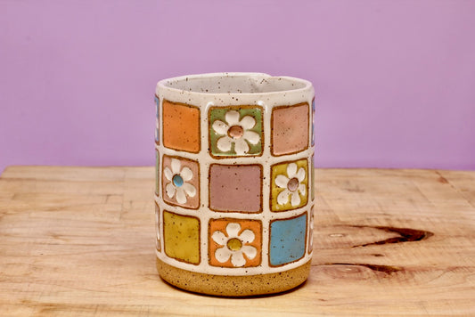 Flower Block Tumbler #38- (8.5 oz.)