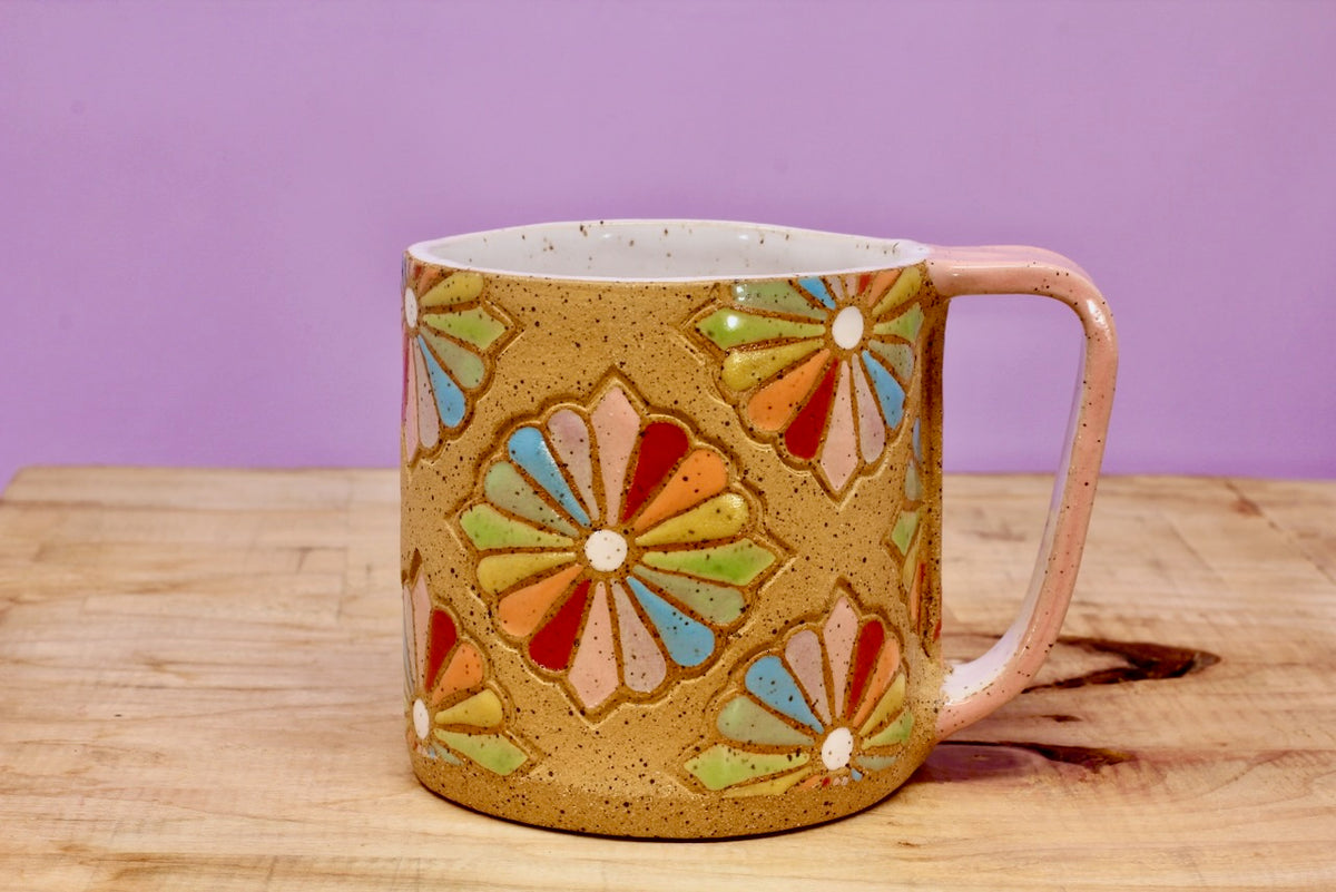 Dresden Quilt Mug-Pink #43- (12 oz.)