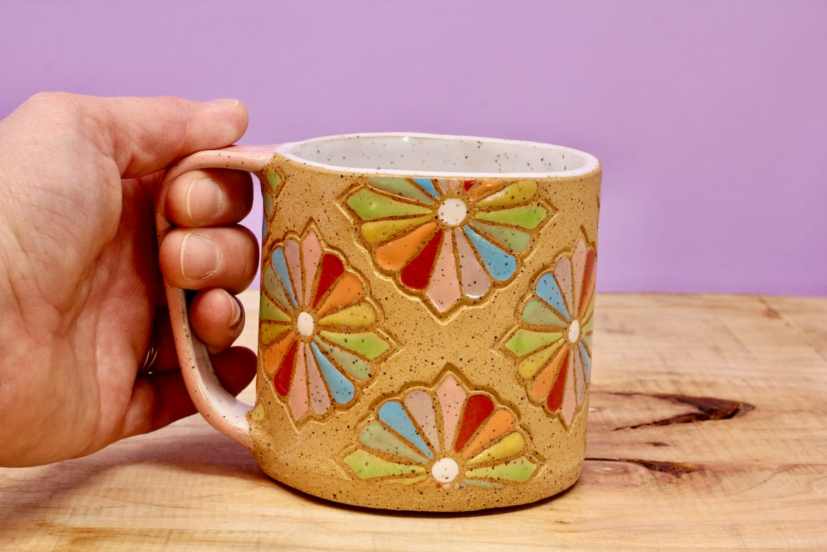 Dresden Quilt Mug-Pink #43- (12 oz.)