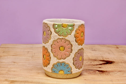 Sugar Cookie Flower Tumbler #74- (7 oz.)