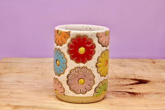 Sugar Cookie Flower Tumbler #75- (7 oz.)