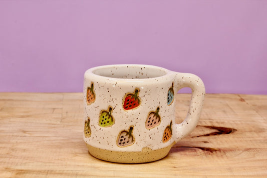 Strawberry Stamped MINI Mug Rainbow #91- (6 oz.)