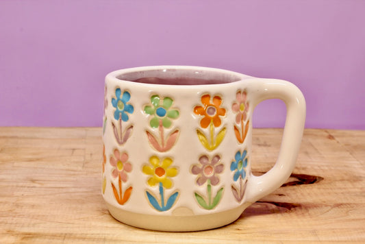 Stemmed Flower Mug-Purple #105- (10 oz.)