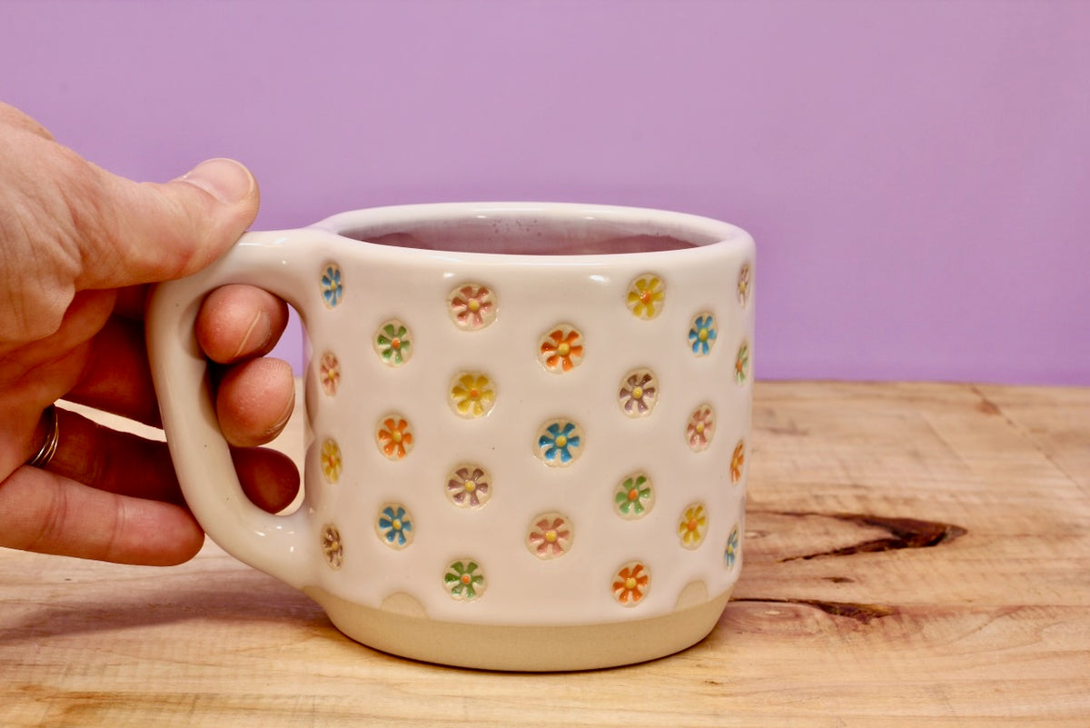 "Tiny Flower" Mug-Purple #112- (10.5 oz.)