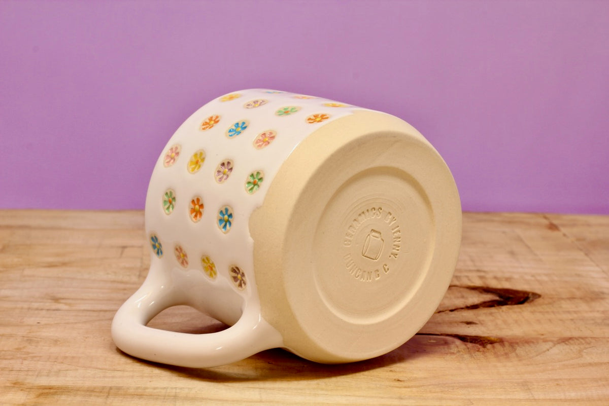 "Tiny Flower" Mug-Purple #112- (10.5 oz.)