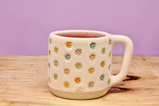 "Tiny Flower" Mug-Pink #114- (9.5 oz.)