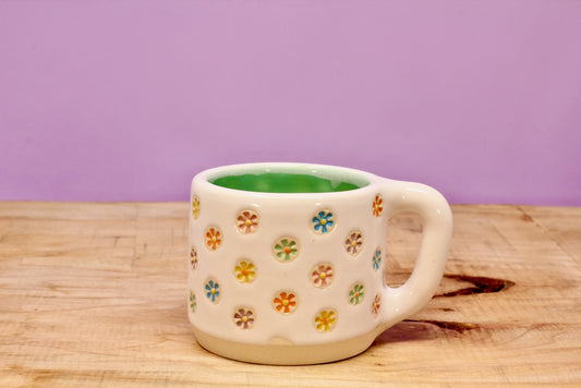 "Tiny Flower" MINI Mug-Turqu #119- (4.5 oz.)