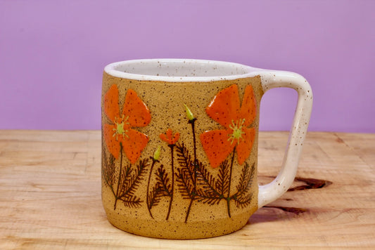 Wildflower California Poppy Mug #141- (13 oz.)