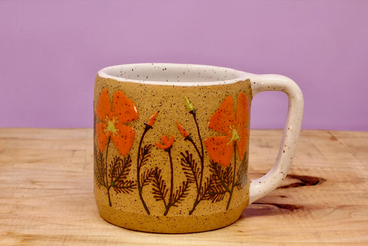 Wildflower California Poppy Mug #142- (12 oz.)