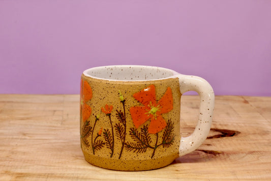 Wildflower California Poppy MINI Mug #147-(7 oz.)
