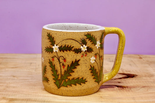 Wildflower Strawberry Mug -Yellow #148- (11.5 oz.)