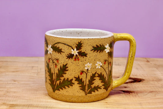 Wildflower Strawberry Mug -Yellow #149- (11.5 oz.)