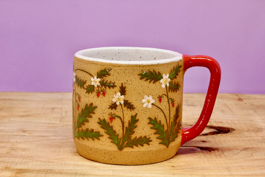 Wildflower Strawberry Mug -Red #151- (11.5 oz.)