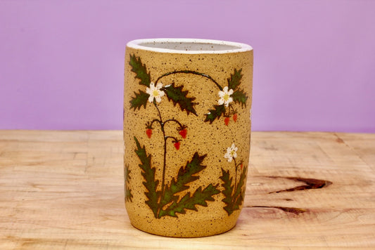 Wildflower Strawberry Tumbler #152- (8.5 oz.)