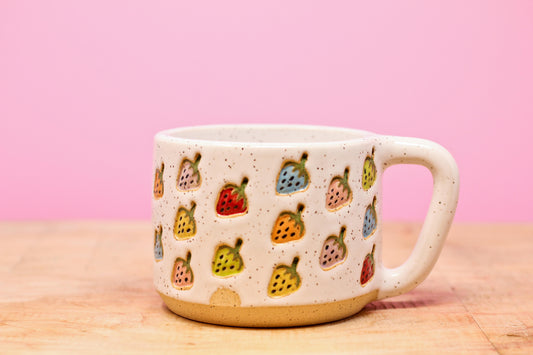 Strawberry Stamped Mug Rainbow #34- (11.5 oz.)