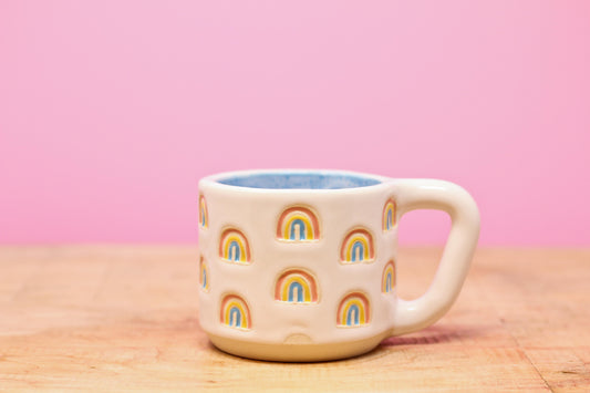 Rainbow Stamped MINI Mug-Blue #91- (5.5 oz.)