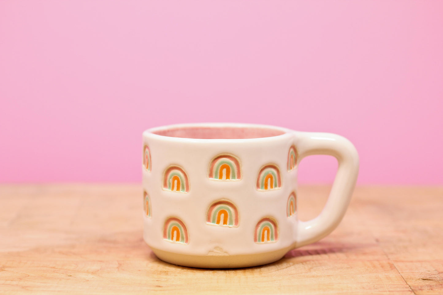 Rainbow Stamped MINI Mug-Pink #93- (6.5 oz.)