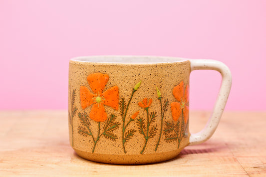 Wildflower California Poppy Mug #114- (16.5 oz.)