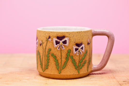 Wildflower Pansy Mug #140- (14 oz.)