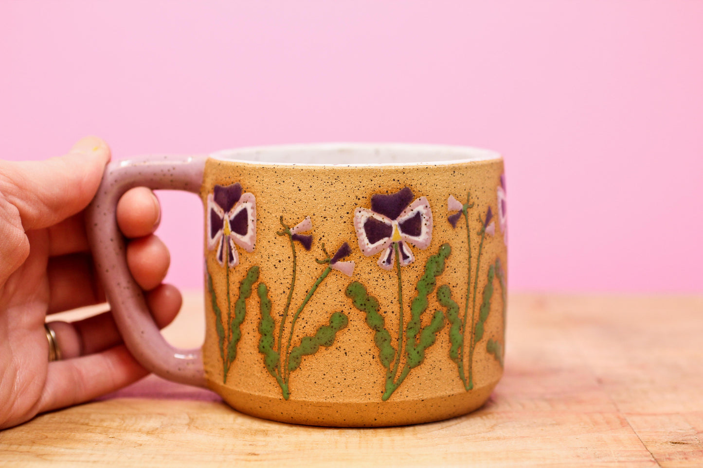 Wildflower Pansy Mug #140- (14 oz.)