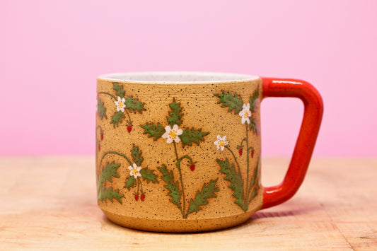 Wildflower Strawberry Mug -Red #149- (15 oz.)
