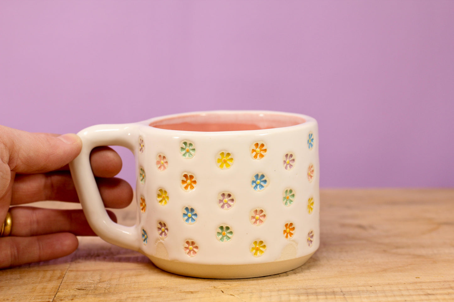 "Tiny Flower" Mug-Pink #33- (12 oz.)