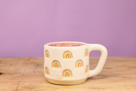 Rainbow Stamped MINI Mug-Pink #87- (6 oz.)
