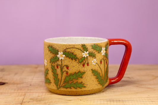 Wildflower Strawberry Mug -Red #115- (13.5 oz.)